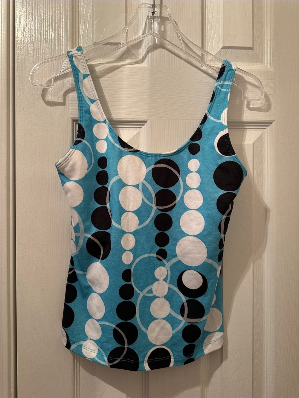 Aqua Polka Dot Workout Tank Top